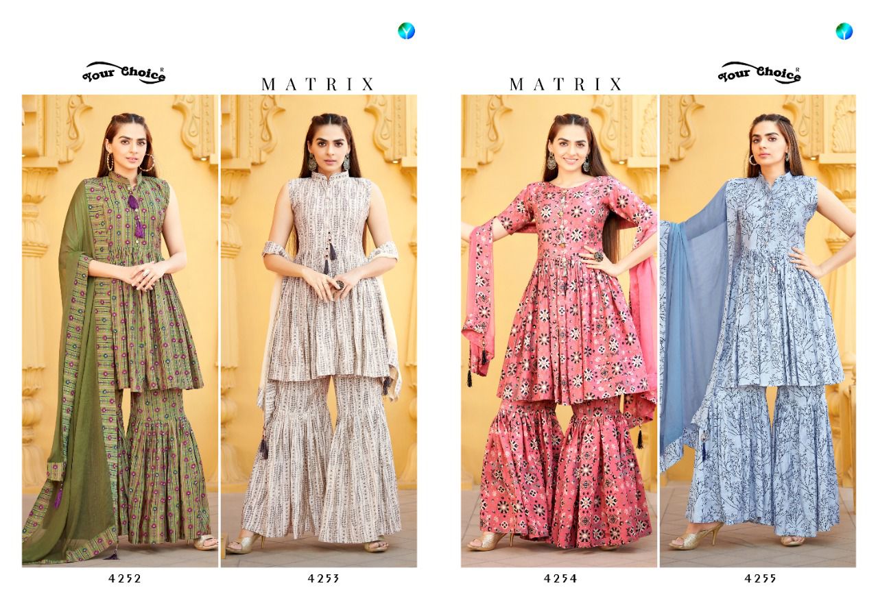 Your Choice Matrix Heavy Designer Fancy Wear Digital Printed Salwar Kameez Collection